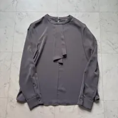 洗える　NATURAL BEAUTY BASICラッフルボウタイブラウス