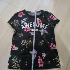 H&M フラワープリント Tシャツ US 10/12