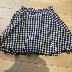フリルスカート ギンガムチェック　ネイビー　130
