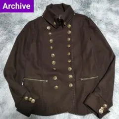 Archive　Y2K ナポレオンジャケット　金ボタン　Pコート お兄系　ジップ