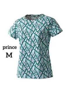 【Prince】レディース ゲームシャツ Mサイズ ホワイト×グリーン