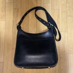 old coach ブラックレザーショルダーバッグ　9966