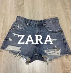 ZARA ダメージ加工 ハイウエストショートパンツ 春服 夏服 デニム