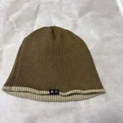 【美品】VAN ヴァン ビーニー ニット帽 リバーシブル ブラウン ベージュ