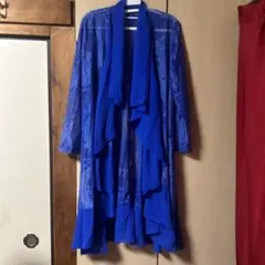 青いレースロングカーディガン Sサイズ
