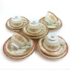 【希少】戦後 オールドノリタケ トリオ 5客 金彩 ヴィンテージ