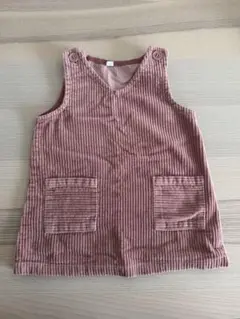 コーデュロイ ピンク ノースリーブ ワンピース 90