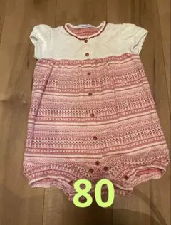 familiar/ファミリア　ロンパース80サイズ 赤系のサムネイル
