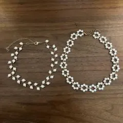 パールとゴールドのチョーカー　2点セット