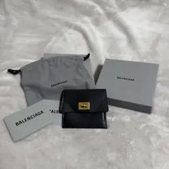 BALENCIAGA ブラック レザー カードケース