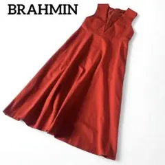 BRAHMIN レッド Vネック ジャンパースカート ノースリーブ 38