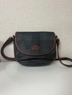 ショルダーバッグ ダークグリーン チェック柄