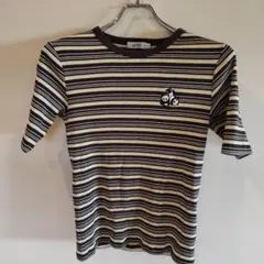 グラニフ graniph Tシャツ　リブニットボーダーローリングパンダ　Мのサムネイル