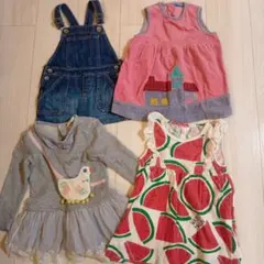 ワンピース、オーバーオール　4着　90サイズ