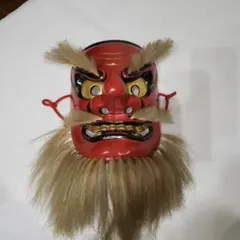 備中神楽面 田邉聖祐作 猿田彦命　能面 壁掛け能面 お面のサムネイル
