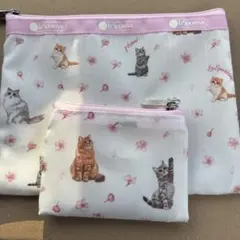 MAQUIA4月号付録LeSportsac 猫柄ポーチセット