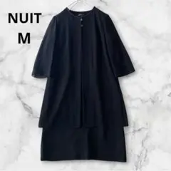 ヌイ NUIT 冠婚葬祭 ブラックフォーマル ワンピース 礼服 喪服 9号　M