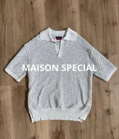 MAISON SPECIAL スキッパーニットポロシャツ サマーニット グレー1のサムネイル