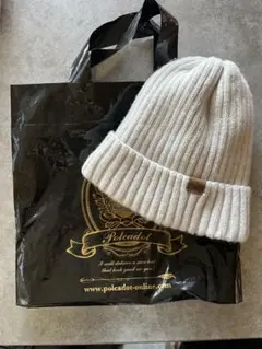 クリーム色 ニット帽