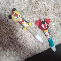 訳あり　昭和レトロ　マスコット付きボールペン2本