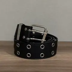 ダブルピンベルト ブラック ダブルピンベルト y2k スケーター 男女兼用