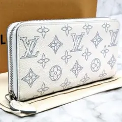 ルイヴィトン マヒナ モノグラム ジッピーウォレット ホワイト ブルー 長財布