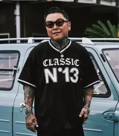 classic clothingN°13 彫大Tシャツ ブラック Lサイズ