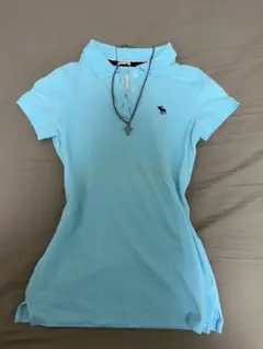 Abercrombie and Fitch 水色 ポロシャツ M
