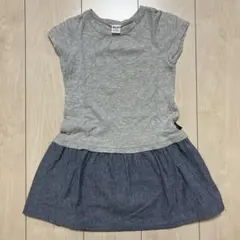 Noeil aime BeBe 半袖ワンピース グレー/ネイビー