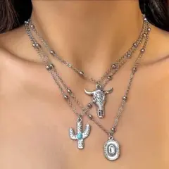 牛頭ターコイズネックレス6ナバホ族ネックレス　6インディアンジュエリートルコ石6