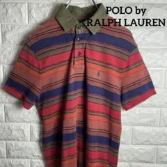 希少・90sラルフローレン ヴィンテージ ボーダー マルチカラーポロシャツ/xs