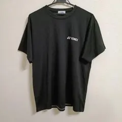 YONEX ヨネックス/ 半袖 ウェア L 黒 ブラック 百戦錬磨 ロゴ 黄色