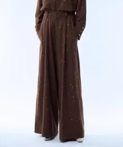 seyto サイズ3 / ラインストーンディティールワイドストレートパンツ