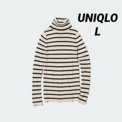 ユニクロ エクストラファインメリノリブタートルネックセーター ニット L