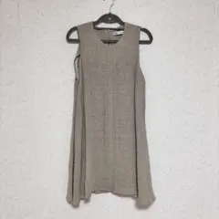 ZARA ノースリーブ ワンピース ベージュ