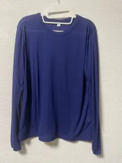 未使用！GU ☆ソフトシアークルーネックT ブルー　XL 送料無料！