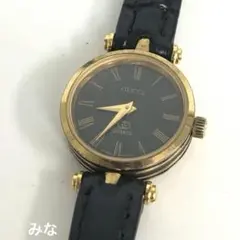 GUCCI グッチ ヴィンテージ クォーツ 腕時計 ブラック ゴールド ジャンク