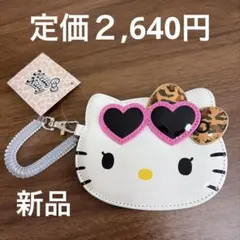 新品サンリオ　ハローキティ レザーパスケース ハートサングラスのサムネイル