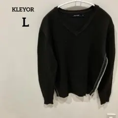一点もの✨️KLEYOR 【L】ブラック 黒 Vネック ニット セーター 冬服