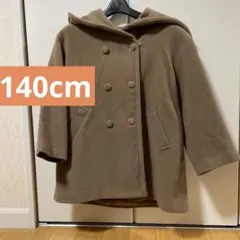 ブラウン フード付きダッフルコート ウール