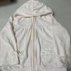 淡いピンク フード付きパーカー