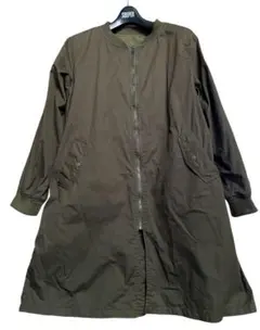 ミリタリージャケット　ブラウン　ノーカラー コート　LL アンティカ♡