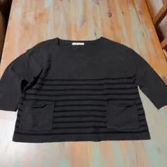 Cutie Blonde ダークグレー ストライプ Tシャツ M