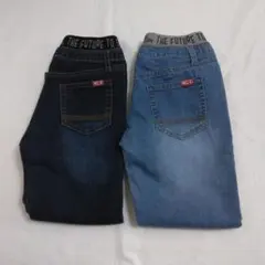ストレート デニム パンツ 2点セット 130