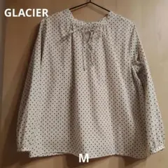 GLACIER　リボン付き長袖ブラウス　М