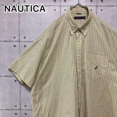 NAUTICA ノーティカ 半袖BDシャツ XXL チェック 刺繍 ビッグサイズのサムネイル