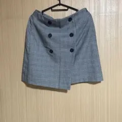 ＧＵ　チェック柄ダブルボタンラップスカート