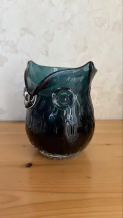 フクロウ ガラスピッチャー　ブルー