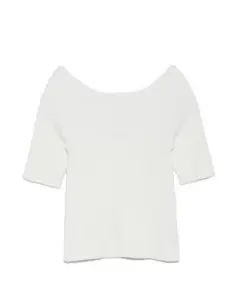 オフショルリブニットプルオーバー