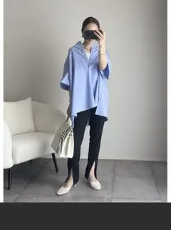 ひ*げ様 【セール】ANGIE　バンドカラーチュニック　シャツのサムネイル